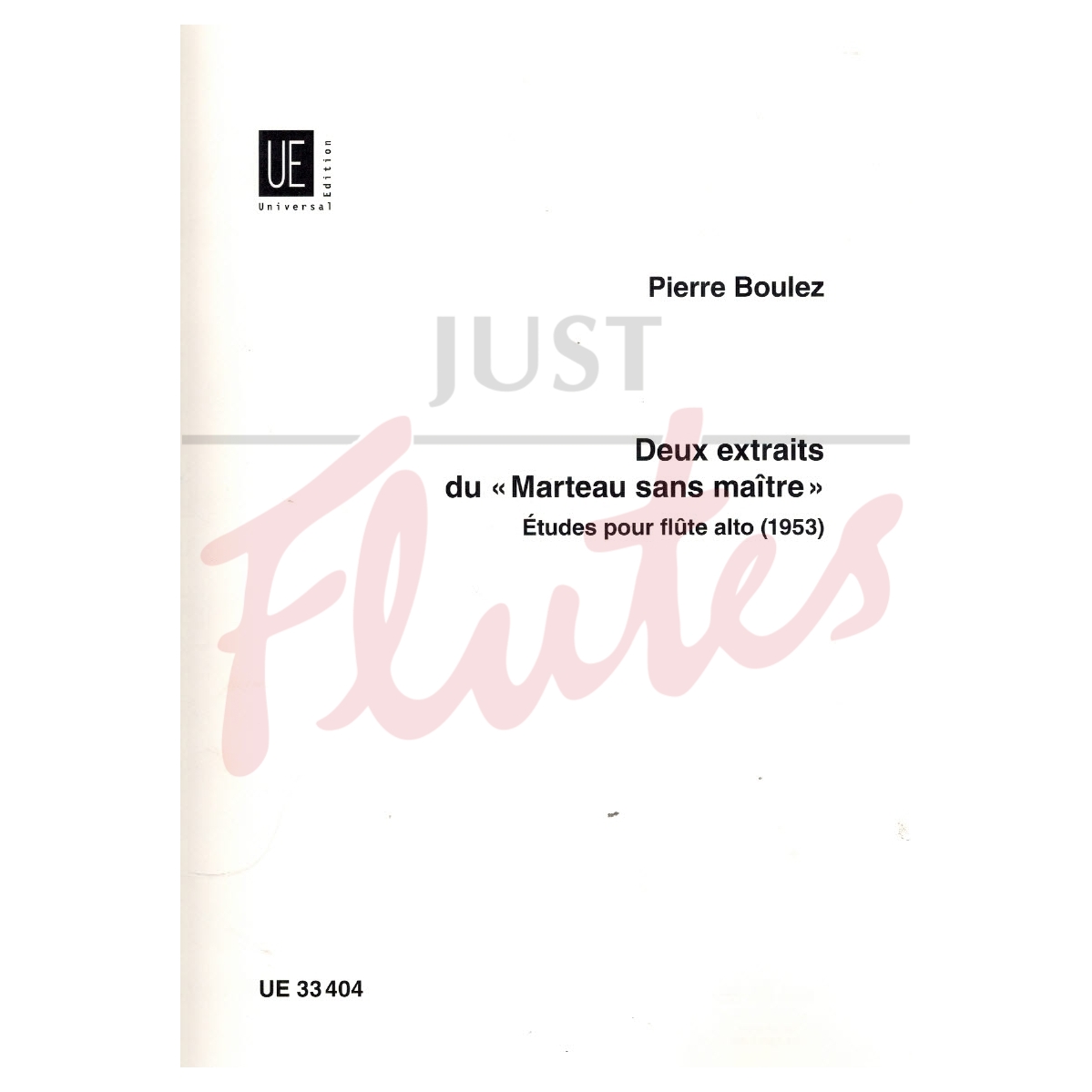 Deux extraits du 'Marteau sans Maître': Studies for Alto Flute